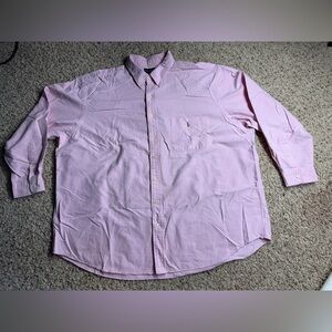 Polo Ralph Lauren 3XB Dress Shirt Long Sleeve Classic Fit Pony Logo Light Pink